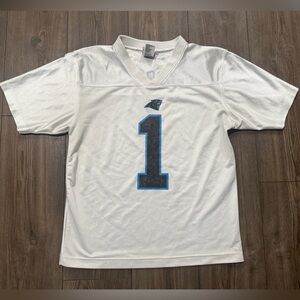 Youth Large Carolina Panthers Cam Newton #1 Jersey White NFL Team Apparel